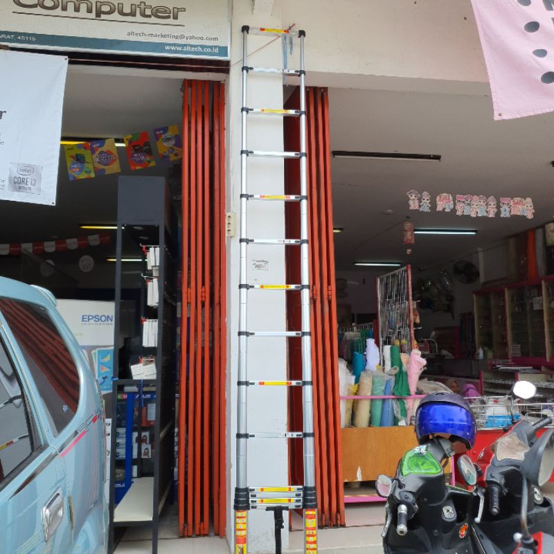 TANGGA TELESCOPIC TELESKOPIK 4.4M AMG SINGLE SILVER