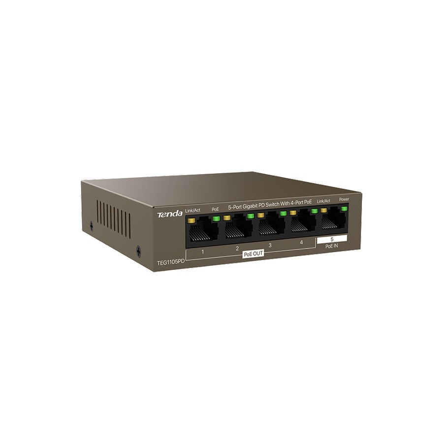 Tenda TEG1105PD 5-Port Gigabit PD Switch With 4-Port PoE