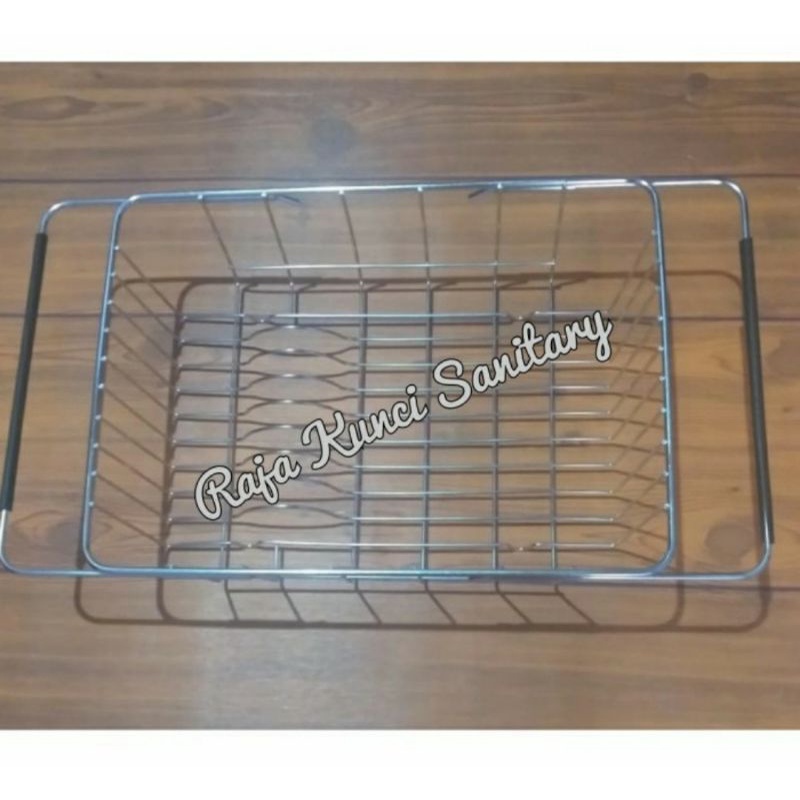 Rak Piring Tarik Stainless Stell/ Rak Cuci Piring Stainless/Rak Dapur