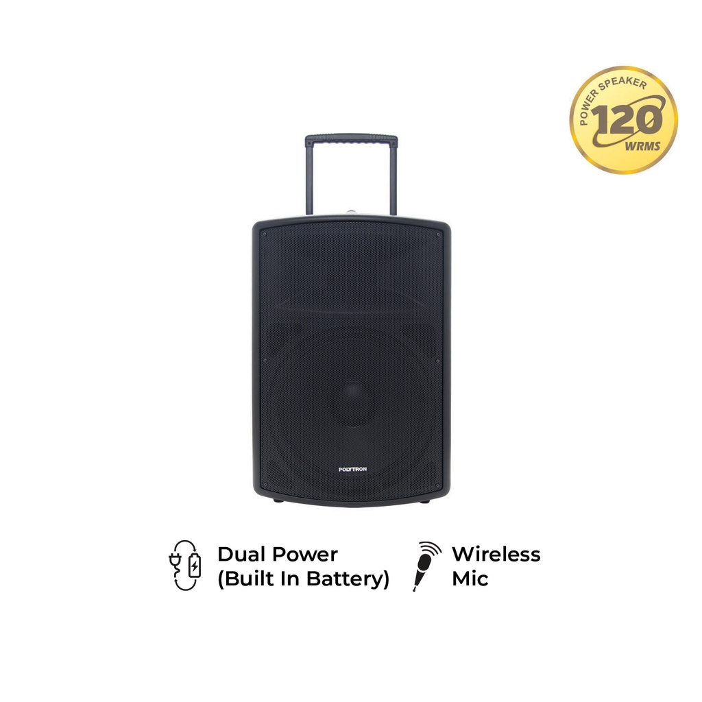 SPEAKER POLYTRON PASPRO15F3 Speaker Portable Bluetooth Karaoke 15 Inch