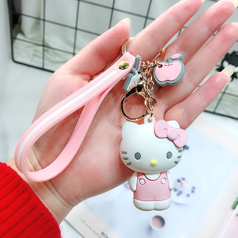 Gantungan Kunci Hello Kitty Melody Bahan Metal Warna Pink Untuk Anak Perempuan