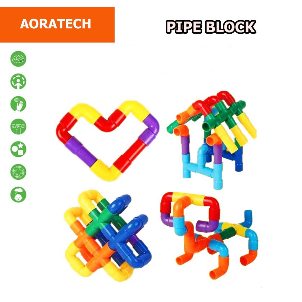 Mainan Anak Pipe Block Pipa Building Blok Puzzle Edukasi Lego DIY PIPA