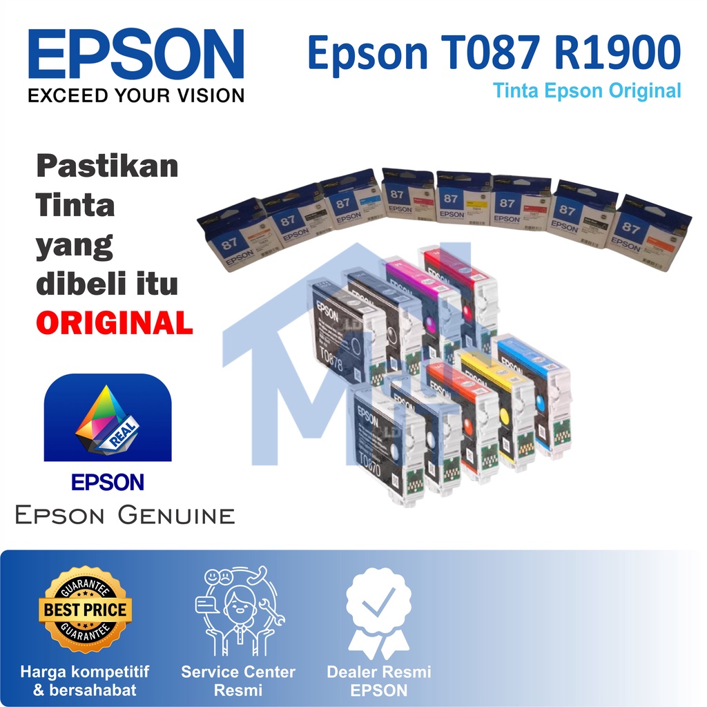 TINTA CATRIDGE EPSON T087 T0870-T0879 UNTUK R1900