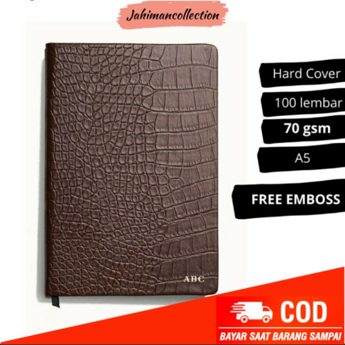 

✨ BISA COD ✨ leather notebook / buku tulis / notebook / agenda - (free custom nama)