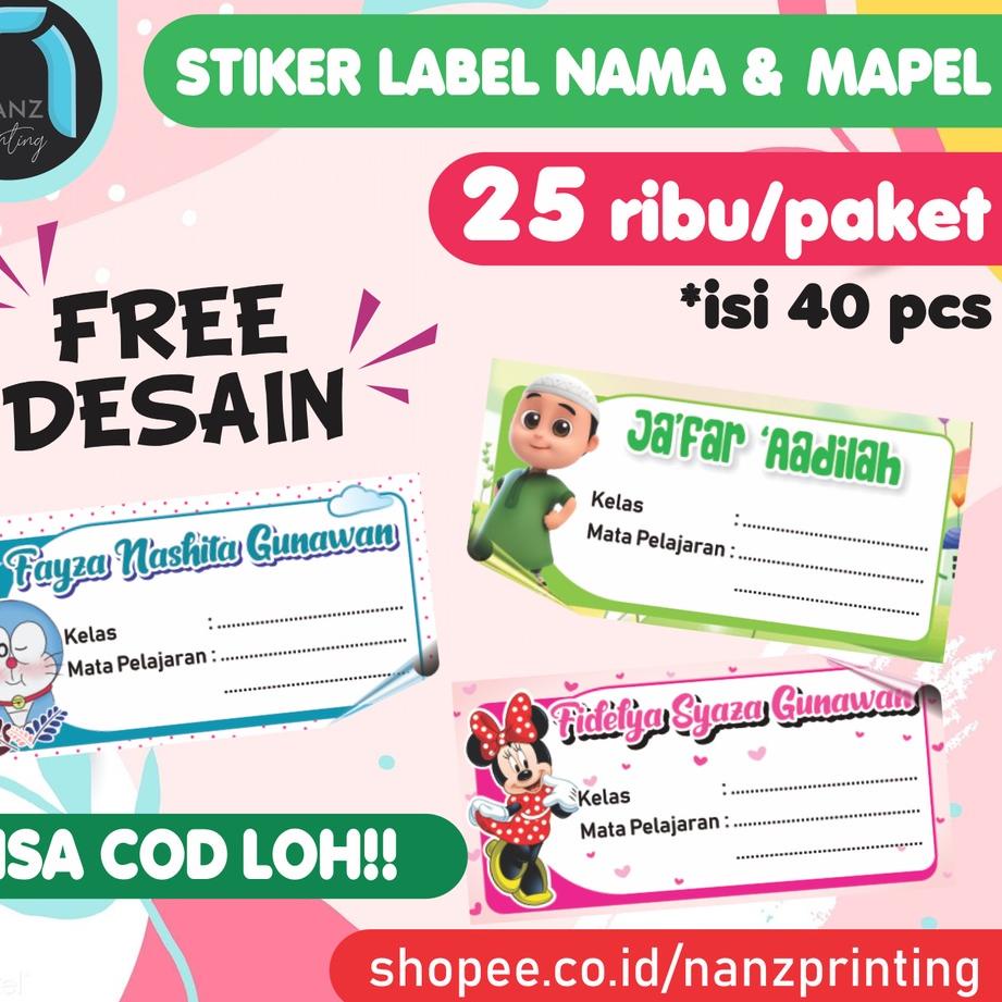 

STIKER LABEL NAMA MAPEL, STIKER NAMA, STIKER PENSIL ✓