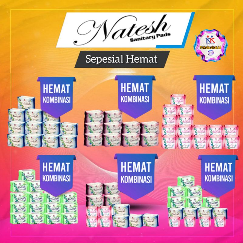 Natesh Pembalut (Promo Sepesial Hemat) Natesh Day Natesh Night Natesh Pantyliner Natesh Extra Long Original KK indonesia