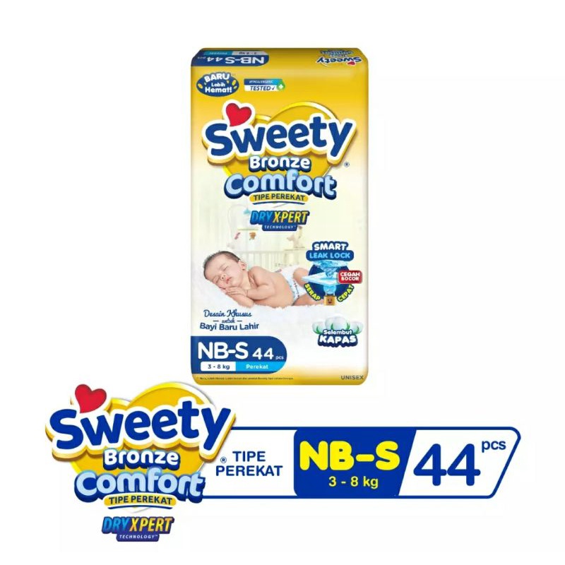 SWEETY CONFORT NB-S 44 / 24 | Tipe Perekat Bayi Baru Lahir