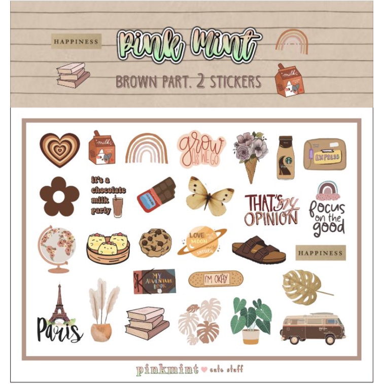 

STICKER AESTHETIC BROWN PART 2