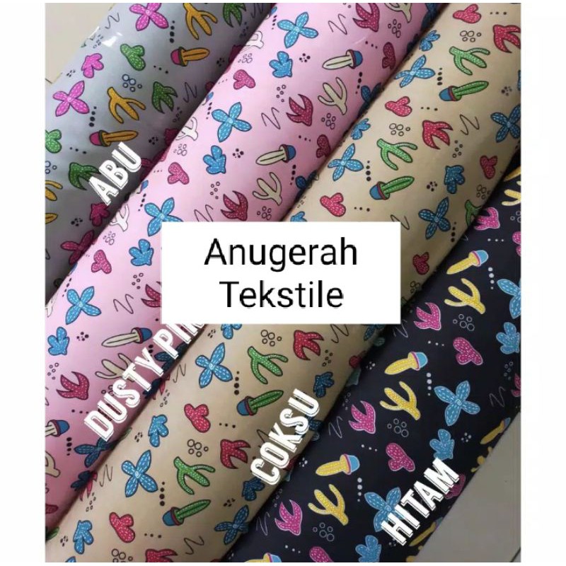 1/2 meteran (0.5 meter)kain rayon Viskose Viscose Premium motif kaktus #Rayonviskose##rayonviscose#