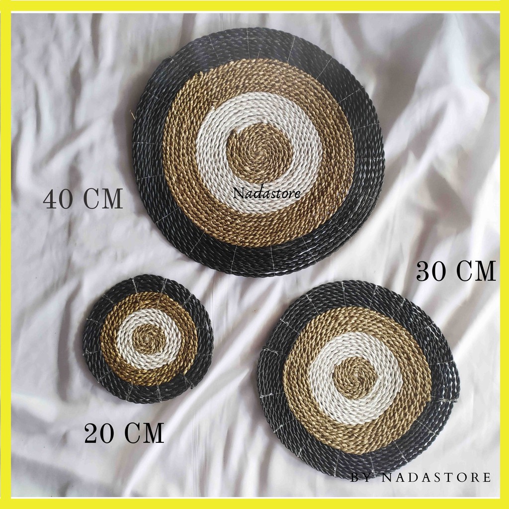 PLACEMAT ANYAMAN SEAGRASS ALL SIZE / ALAS PIRING / TATAKAN PIRING SEAGRASS SIZE 20 , 30 DAN 40 CM