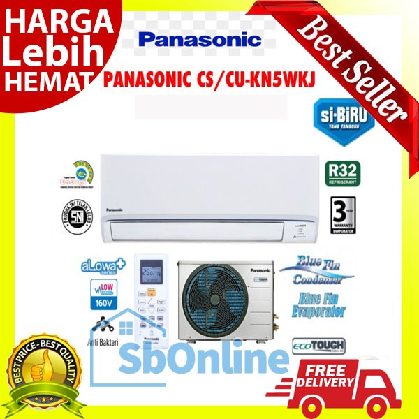 AC SPLIT PANASONIC 1/2 PK CS-KN5WKJ LOW WATT