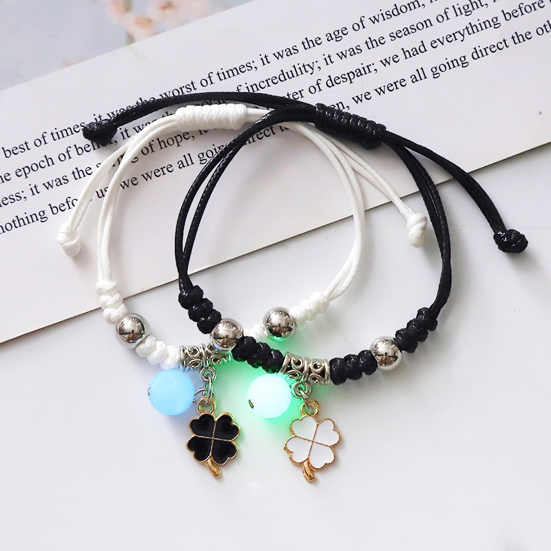 2 Pcs Gelang bercahaya Couple teman terbaik Gelang Tali Karet Gelang Produk Baru Di Toko Couple Bracelets Fashion new