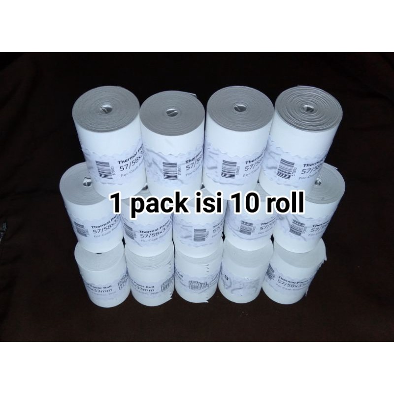 

Kertas 57x33 58x33 struk kasir thermal coreless 10 roll