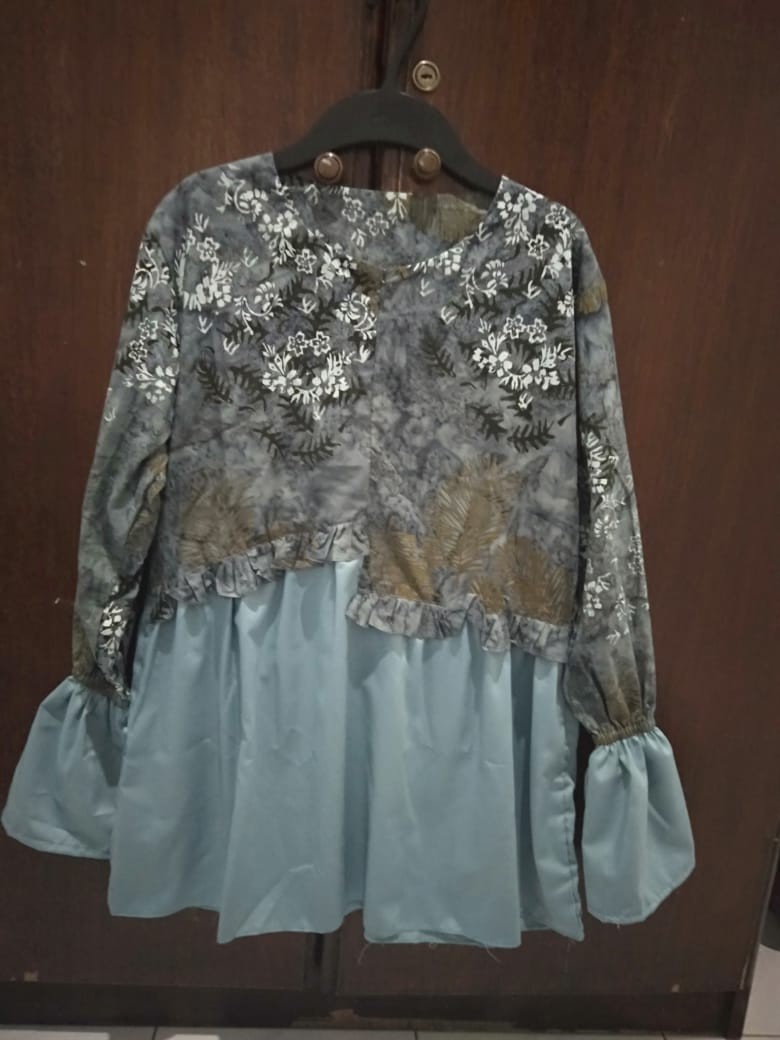 S M L Xl Xxl Xxxl 4l 5l Batik Kahuripan Atasan Batik Modern - Atasan Batik Wanita - Batik Kombinasi