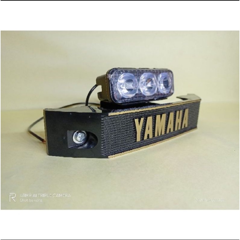 Kumis Rx-King + Lampu Led Tembak  E03 Sorot Cree 3 Mata 9 Watt LED Motorcycle Tebal