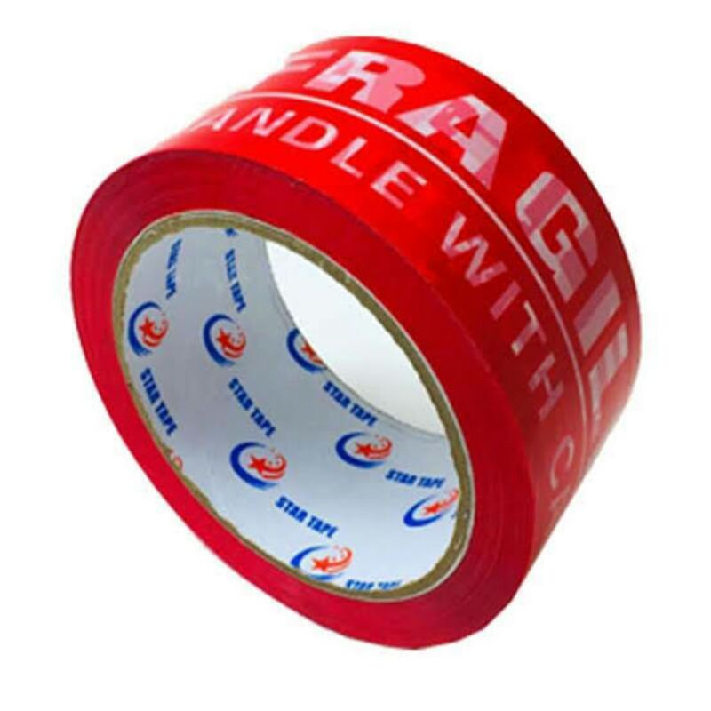 

LAKBAN FRAGILE MERAH STAR TAPE MURAH UK 48mmX50YARD