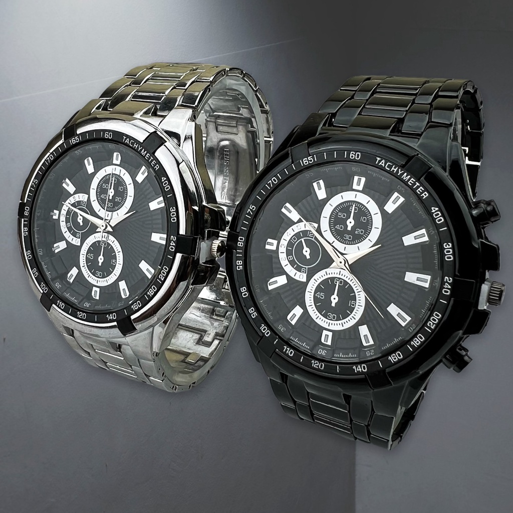 COD✅ Jam Tangan Pria Rantai Sport Stainless Steel Gaya Klasik Watch Analog Cowok Harga Grosir   S1222