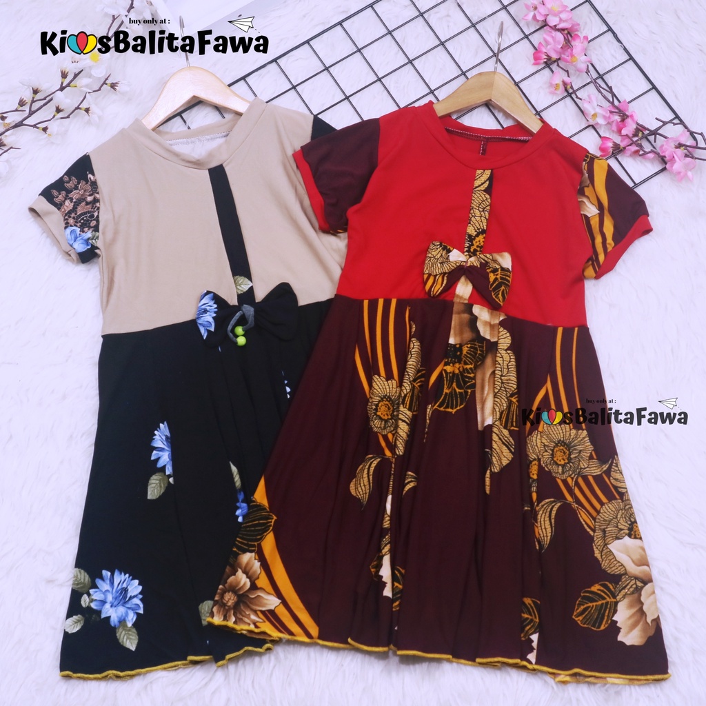 Dress Pita uk 2-3 Tahun / Dres Lengan Anak Perempuan Murah Baju Gaun Pesta Kids Adem Harian