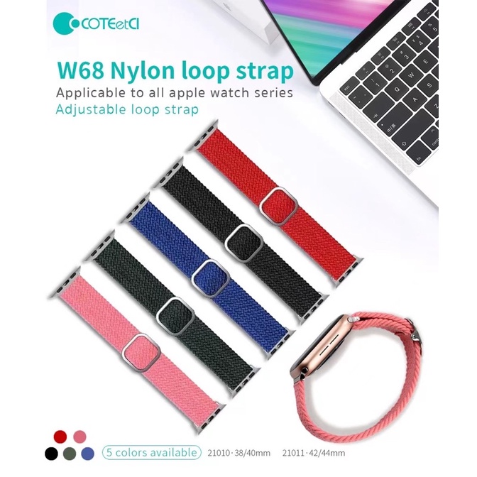 Strap IWatch solo loop nylon braided Seri SE 7 6 5 4 3 2 tali iwatch COTECI