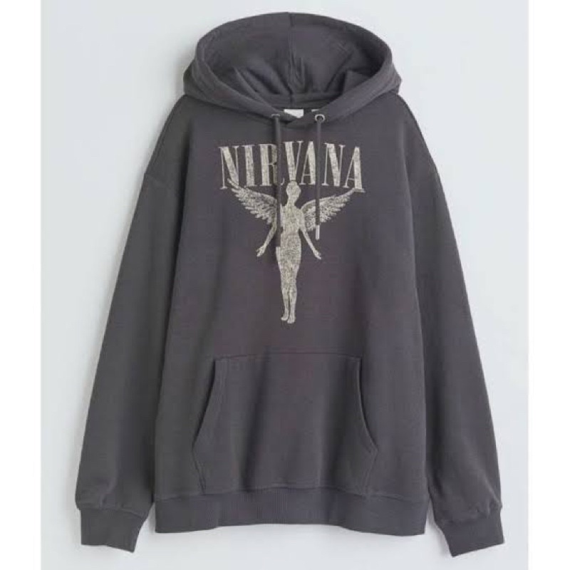 Hoodie H&amp;M Nirvana Angel Grey