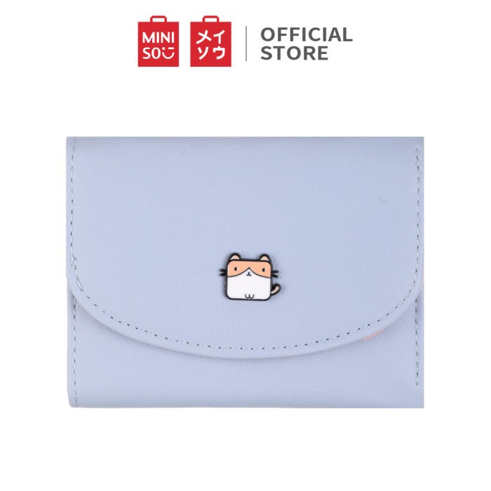 MINISO Dompet Wanita Kecil Mini Pendek Wallet Simple - Biru Muda Limited