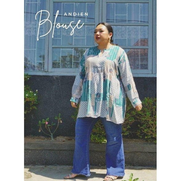 IWEARALICE Andien Blouse Blus katun Rayon motif batik