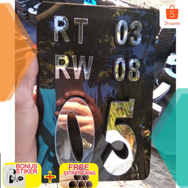 nomor rumah stainles akrilik RT RW Keren