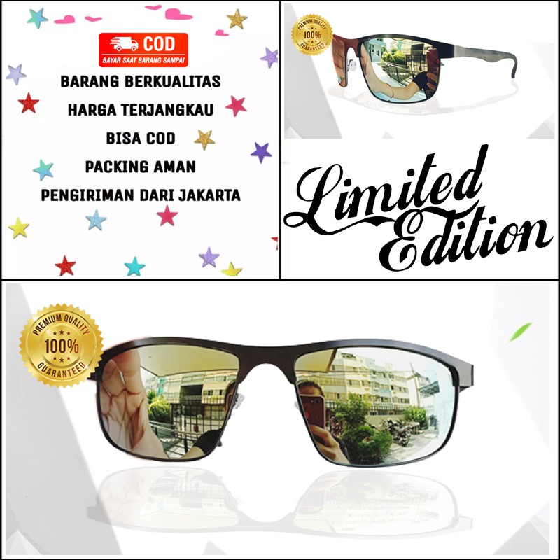 Kacamata hitam pria wanita kacamata fashion Retro Mirror Sunglasses