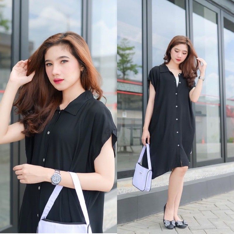 Home dress polos Wanita-dress wanita-Dres Polos wanita bahan rayon santung