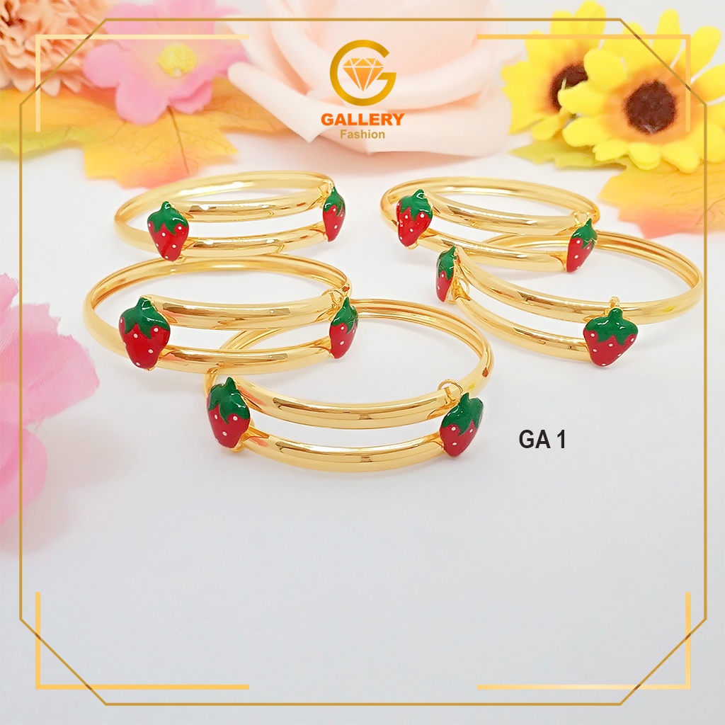 GELANG BANGLE BAYI NEWBORN DAN ANAK BALITA EMAS ASLI KADAR 300 (6K) DAN 375 (8K) KODE GA 101 GA 101 