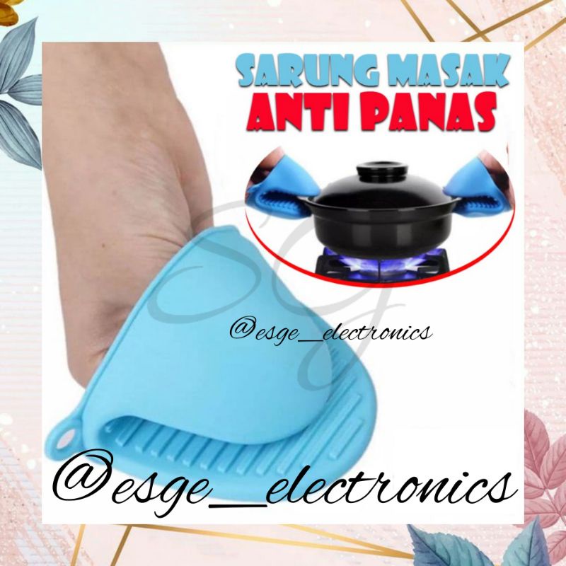 ESGE PEMEGANG PANCI ANTI PANAS SARUNG TANGAN MASAK DAPUR SILIKON SARUNG TANGAN SILIKON ELASTIS PEGANG PANCI OVEN ANTI PANAS SARUNG ANTI PANAS SARUNG SILIKON ANTI PANAS TAHAN PANAS WAJAN PANCI MANGKOK