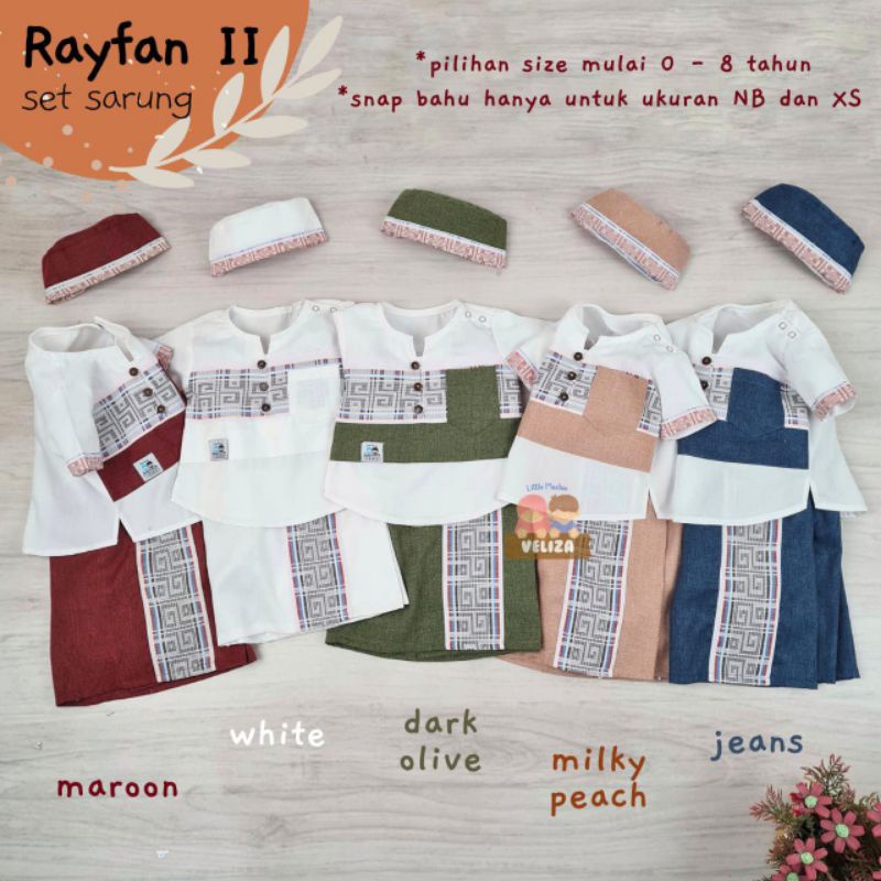 Setelan koko sarung anak rayfan II / set koko sarung bayi / baju muslim bayi / koko aqiqah / sarung 