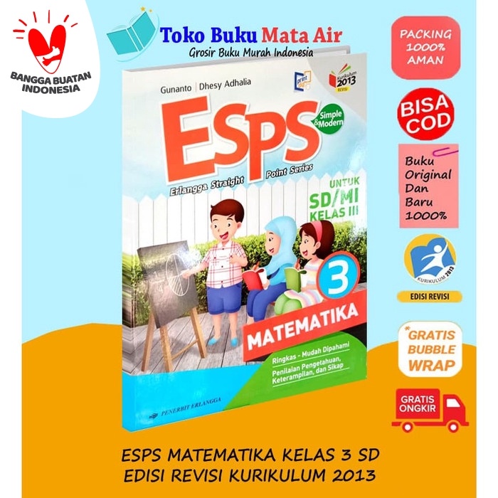 

❤BISA COD❤ BEST SELLER ESPS MATEMATIKA 3 UNTUK SD/MI KELAS III ( K13N ) ERLANGGA