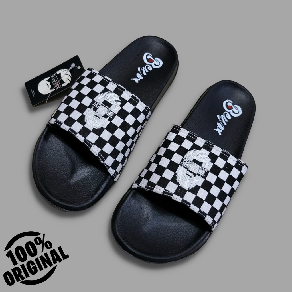 Sandal Slide Checker Board / Sendal Slip On Catur bewox ori