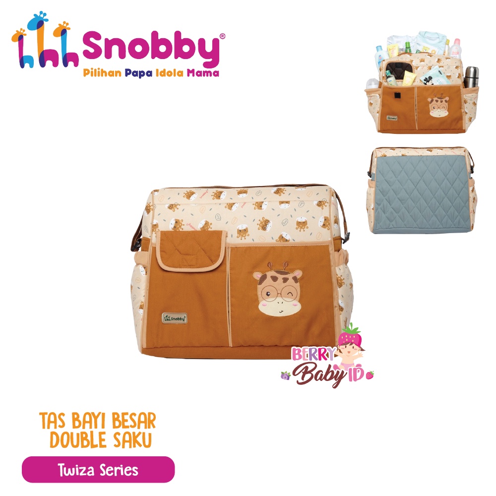 Snobby Tas Bayi Besar Saku Depan Baby Travel Diaper Bag Multifungsi Berry Mart