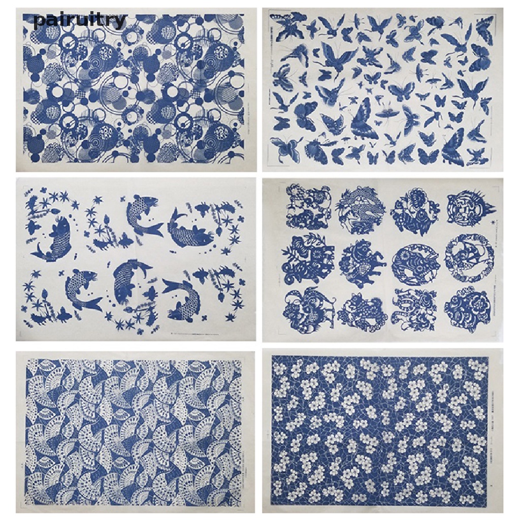 Kertas Tembikar Keramik Tanah Liat Transfer paper glaze underglaze flower Warna Biru