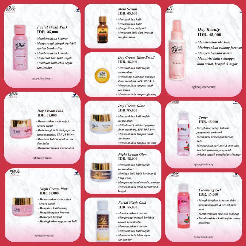 READY GBEE GLOW BEAUTY SATUAN/GBEE GLOW BEAUTY SKINCARE SATUAN/GLOW BEAUTY ORI TERLARIS