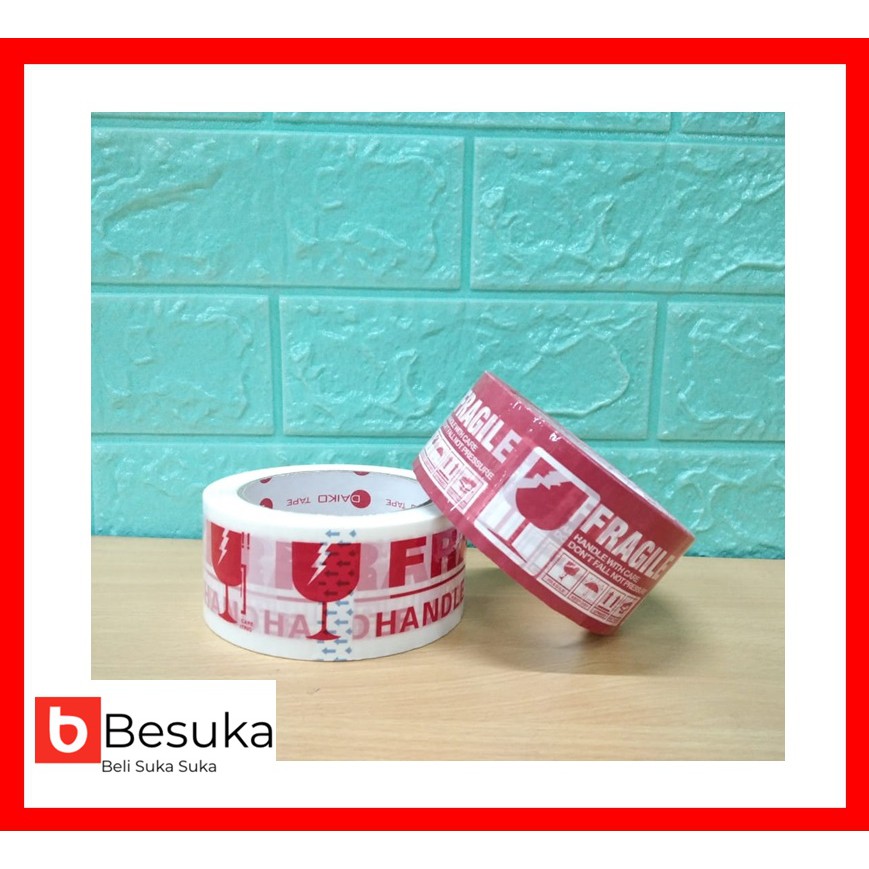 

LAKBAN FRAGILE DASAR MERAH/PUTIH DAIKO (48 MM)