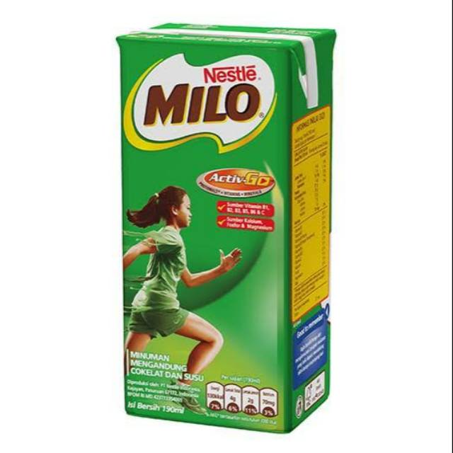 

Milo Active Go 190 ml - Milo UHT 180 ml - Milo Kotak - Milo - Minuman Keluarga