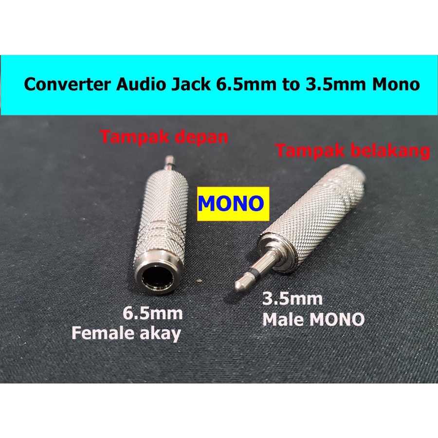 Converter Audio Jack besi 6.5 to 3.5 mm Mono Konverter Aux 6.5 ke3.5mm