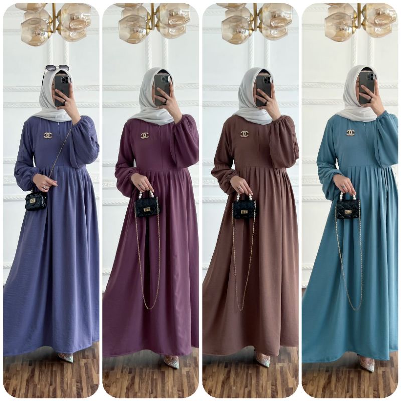 LV LULABI DRESS|GAMIS CRINKLE AIRFLOW PREMIUM TERLARIS|DRESS LEBARAN WANITA MUSLIM AIRFLOW CRINKLE P