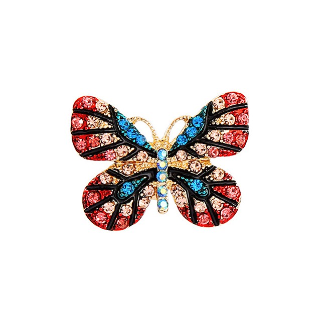 LRC Bross Fashion Color Butterfly-studded Brooch F60171