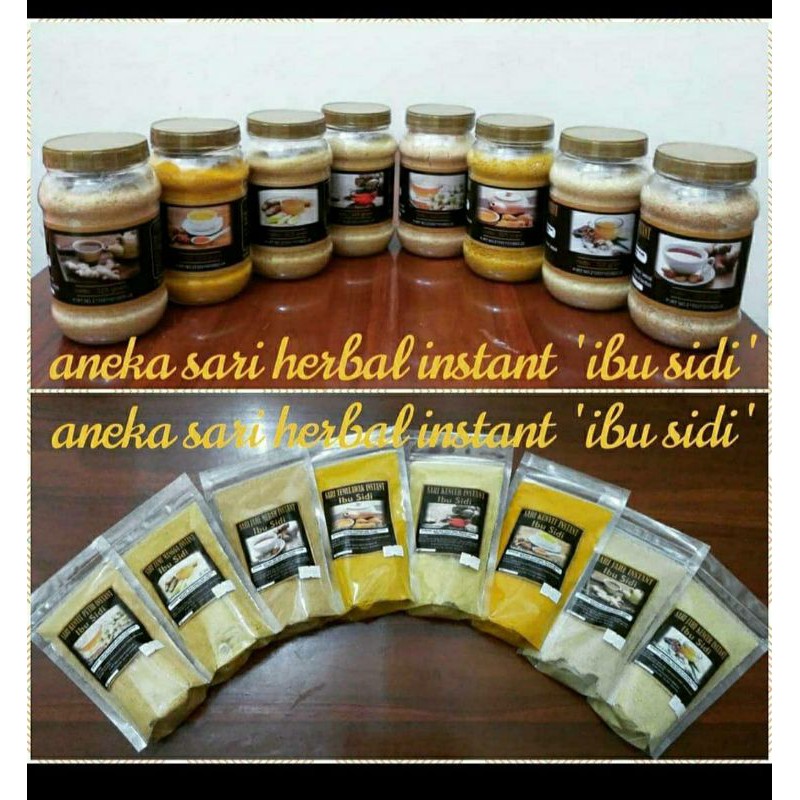 

Aneka Sari Herbal Kualitas Premium by Ibu Sidi - Jahe, Kunyit, Temulawak, dll (125gr Pouch Kecil)