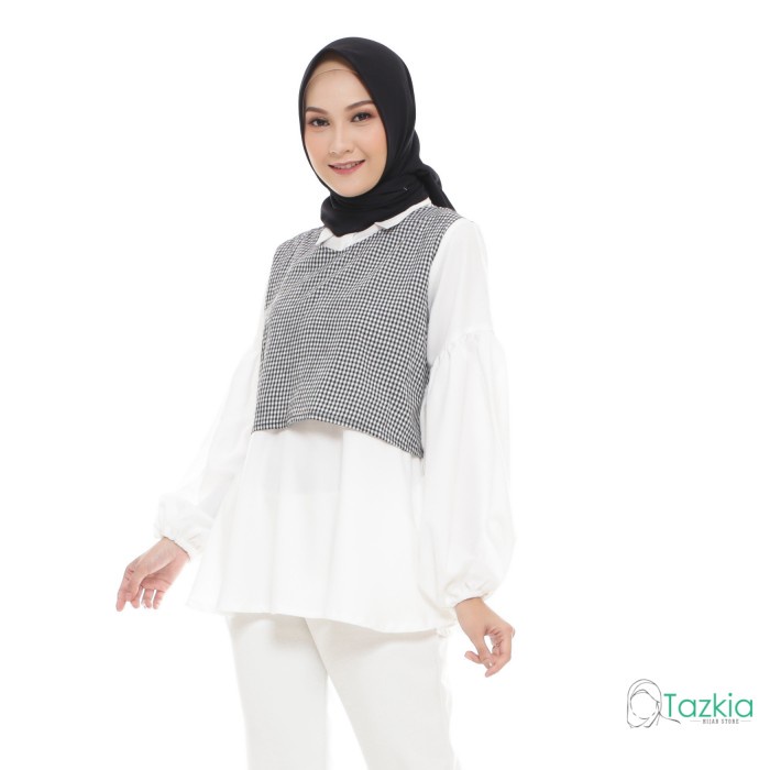 Omega Blouse Putih Baju Atasan Wanita Lengan Panjang Polos Blus Remaja CC963 Atasan Cewek Yuzu Blous