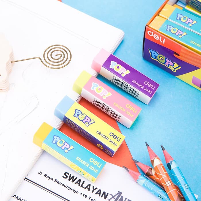 

TERBARU DELI E3045 ERASER/PENGHAPUS-POP ERASER 60Ã15Ã15MM 4C