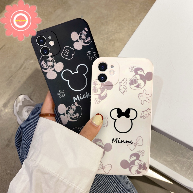 Mickey Minnie Case Vivo Y15S Y15A Y20s G Y12 Y21 2021 Y33S Y21S Y53S Y51A Y11 Y31 2021 Y53 Y51 Y91C Y17 Y15 Y91 Y50 Y30 Y30I Y12i Y12S Y93 Y95 Y20 Y20I Y20S Straight Cube Cute Cartoon D.i.s.n.e.y. Lover Soft TPU Cover