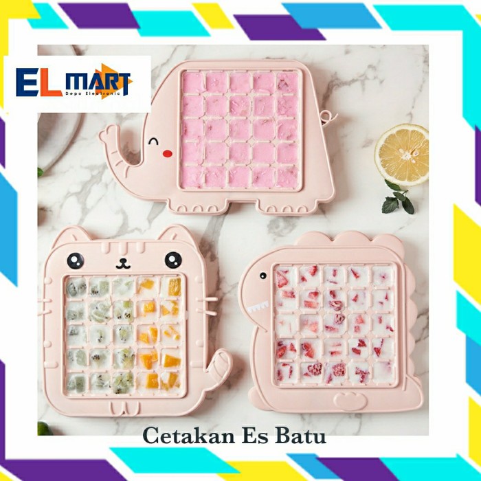 Elmart Cetakan Es Batu Unik Lucu 25 Cube Dino Gajah Kucing Anak CES06