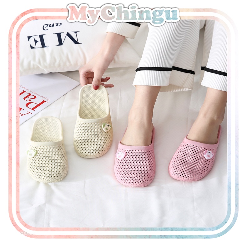 ❀ Chingu ❀ SA004 Sandal Slop Import Motif Hi Kitty Sendal Selop Santai Wanita Karet Rubber Empuk Kamar Mandi Dapur Rumah Style Korea