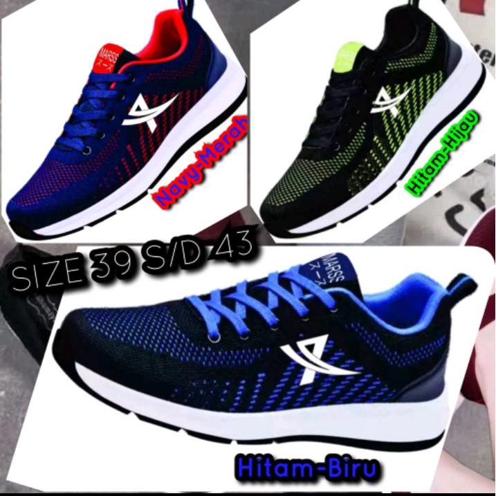 Promo Sepatu Sneakers Pria Marss-x Motif Three  Color Terbaru