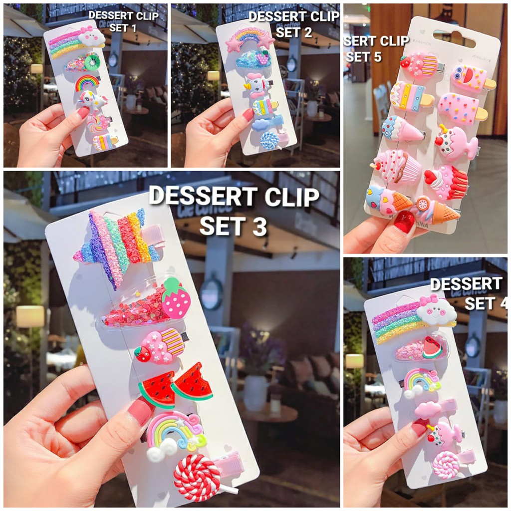 DESSERT CLIP / JEPIT RAMBUT ANAK PEREMPUAN KOREA MOTIF KUE ES KRIM LUCU / AKSESORIS JEPITAN CUPCAKE